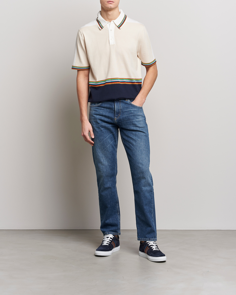 Herre | Gensere | Paul Smith | Organic cotton Knitted Polo White