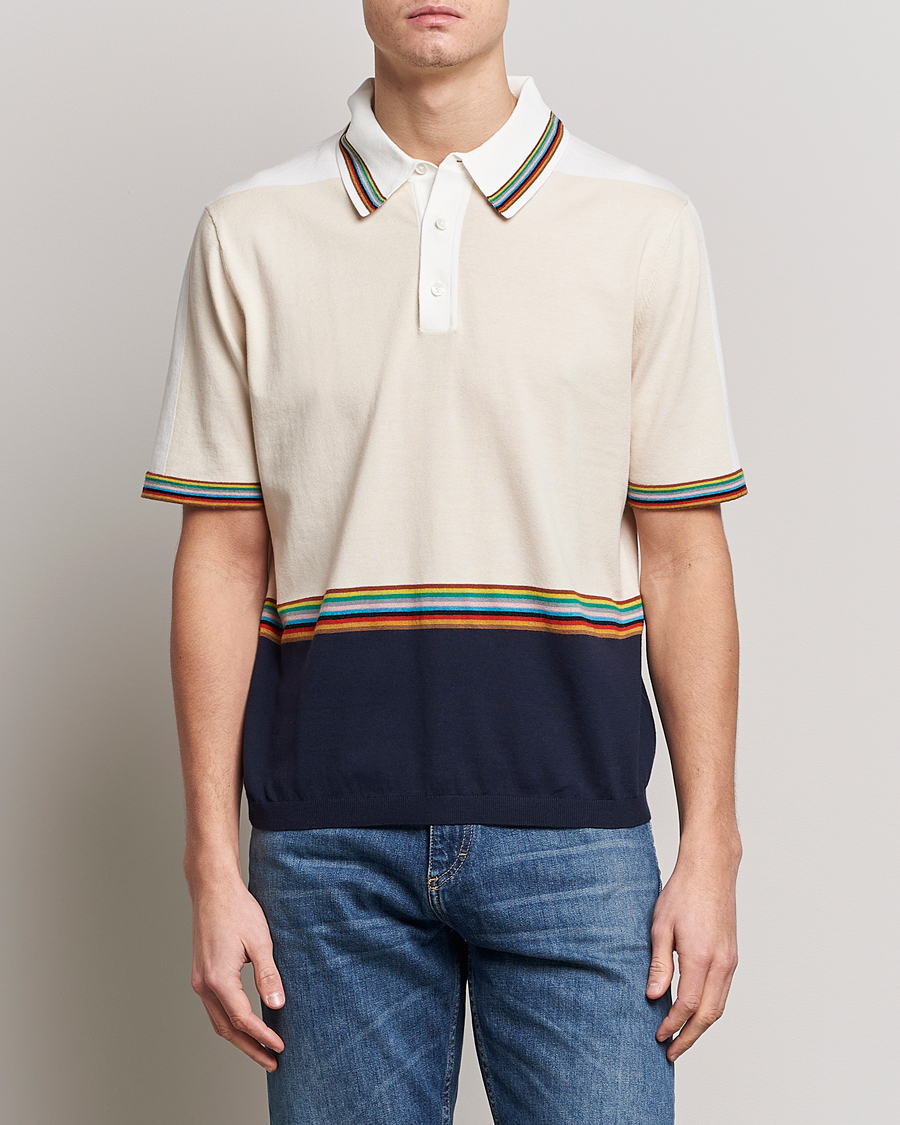 Herre | Gensere | Paul Smith | Organic cotton Knitted Polo White