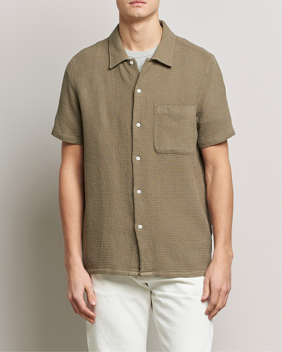 Herre |  | Samsøe & Samsøe | Avan Organic Cotton Short Sleeve Shirt Brindle