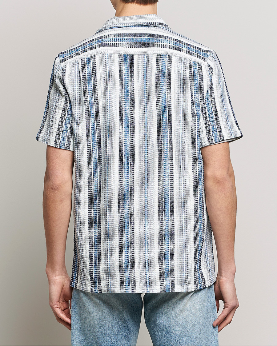 Herre | Skjorter | Samsøe Samsøe | Samsøe & Samsøe Avan Organic Cotton Short Sleeve Shirt Blue Stripe