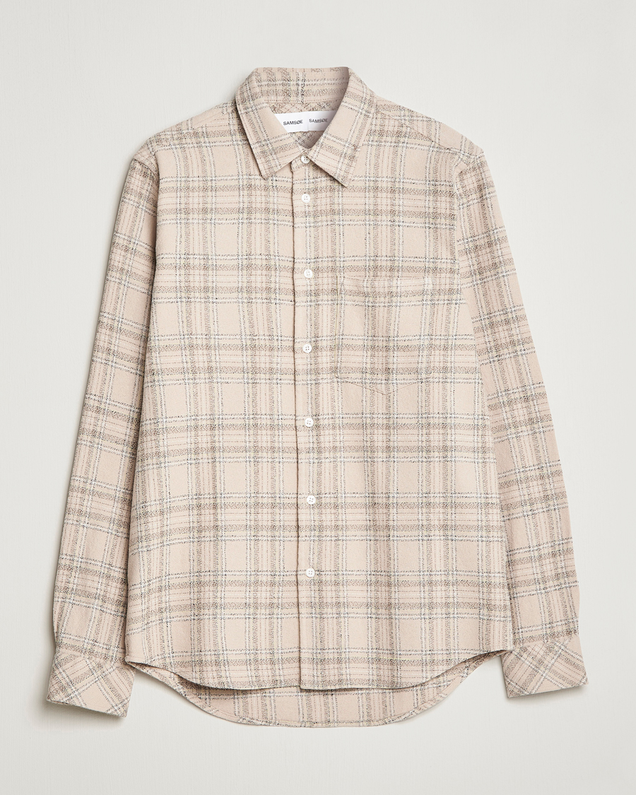 Herre | Skjorter | Samsøe Samsøe | Samsøe & Samsøe Liam Organic Cotton Overshirt Oatmeal Check