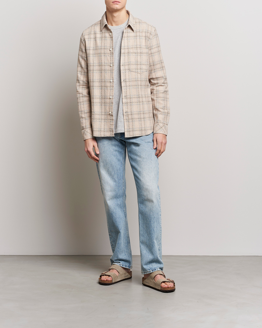 Herre | Skjorter | Samsøe Samsøe | Samsøe & Samsøe Liam Organic Cotton Overshirt Oatmeal Check