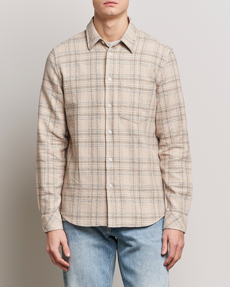 Herre | Skjorter | Samsøe Samsøe | Samsøe & Samsøe Liam Organic Cotton Overshirt Oatmeal Check
