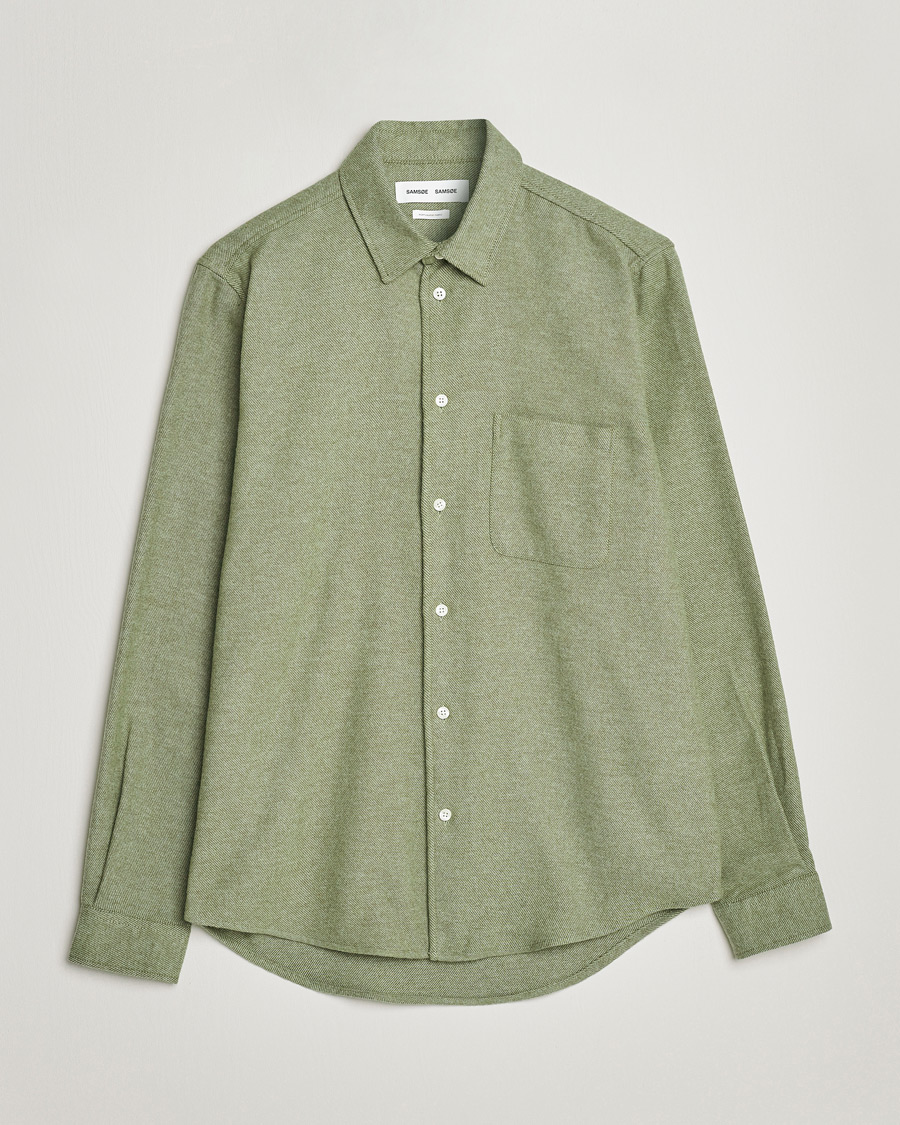 Herre | Skjorter | Samsøe Samsøe | Samsøe & Samsøe Liam Organic Cotton Shirt Basil Melange