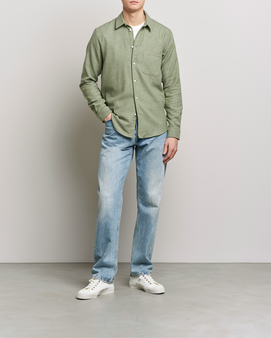 Herre | Skjorter | Samsøe Samsøe | Samsøe & Samsøe Liam Organic Cotton Shirt Basil Melange