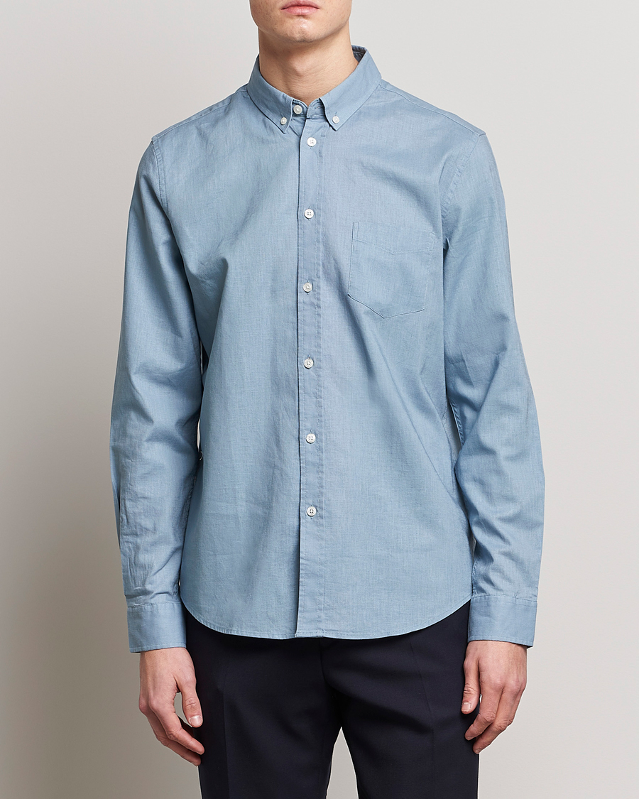 Herre |  | Samsøe & Samsøe | Liam Linen Cotton Shirt Ashley Blue