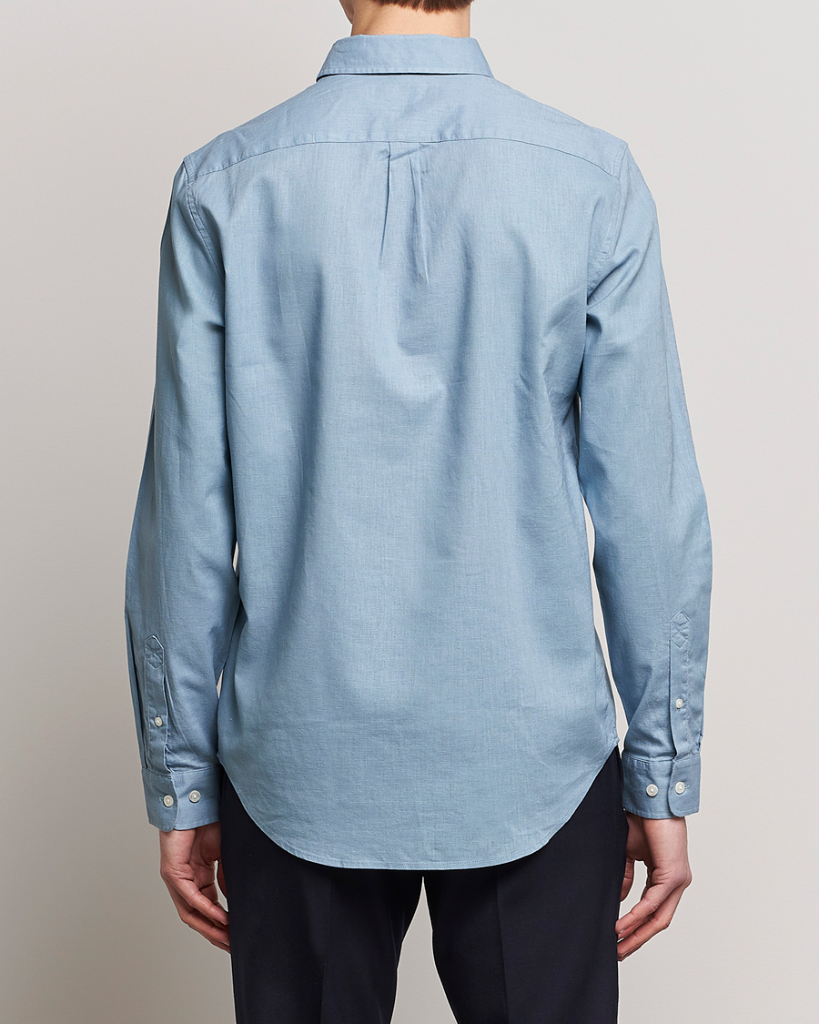 Herre | Skjorter | Samsøe Samsøe | Samsøe & Samsøe Liam Linen Cotton Shirt Ashley Blue