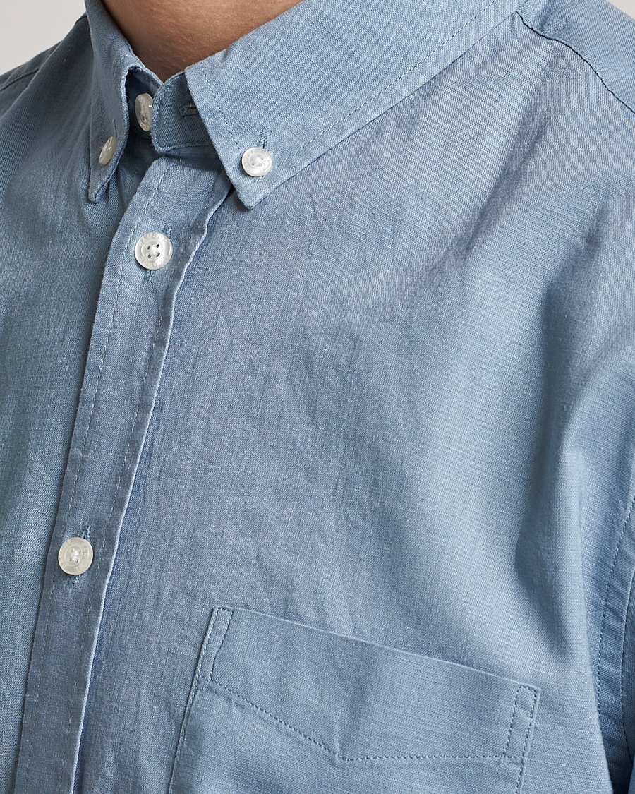 Herre | Skjorter | Samsøe Samsøe | Samsøe & Samsøe Liam Linen Cotton Shirt Ashley Blue