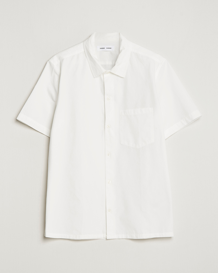 Herre | Skjorter | Samsøe Samsøe | Samsøe & Samsøe Avan Organic Cotton Short Sleeve Shirt White