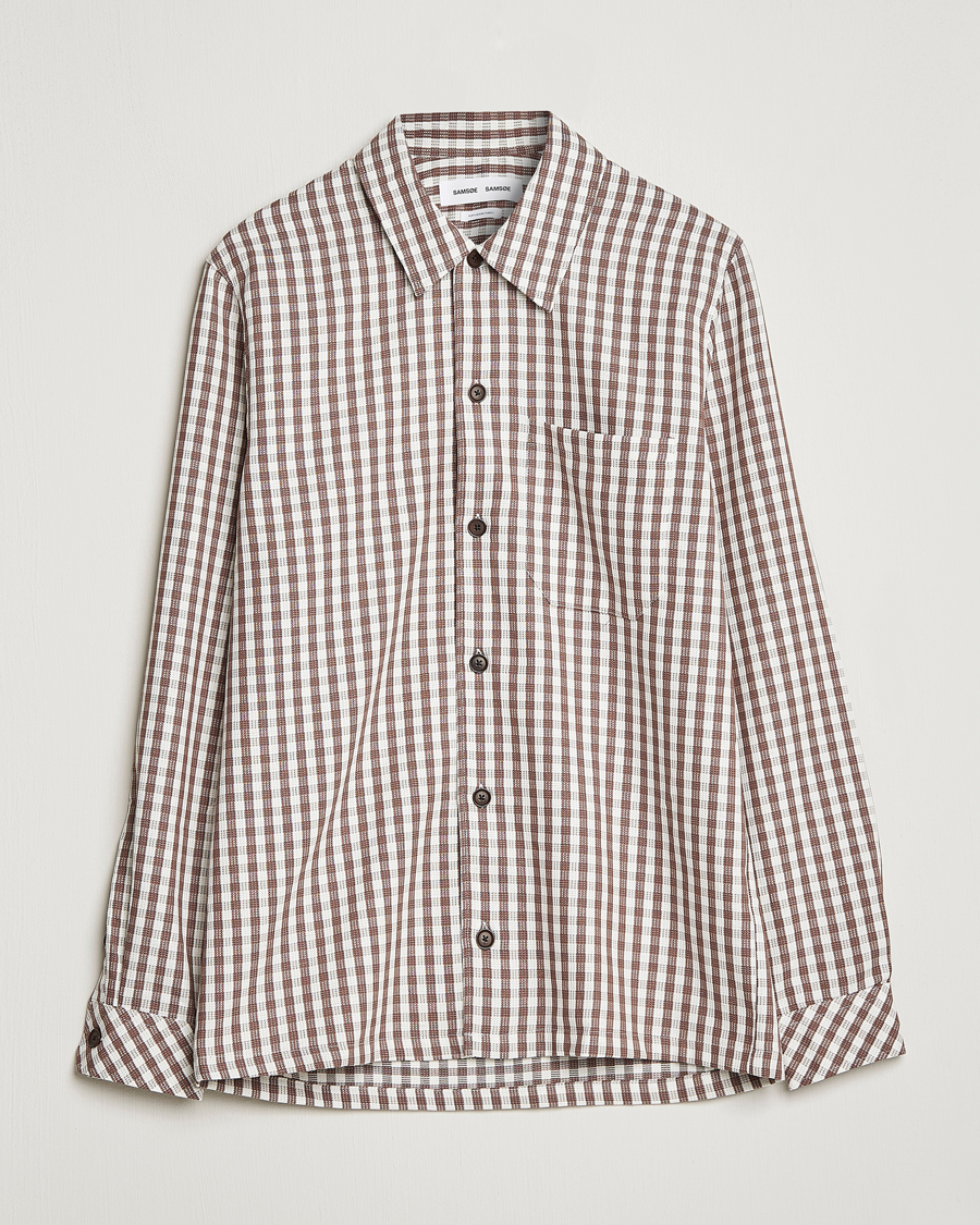 Herre | Skjorter | Samsøe Samsøe | Samsøe & Samsøe Taka Cotton Lyocell Overshirt Dark Earth