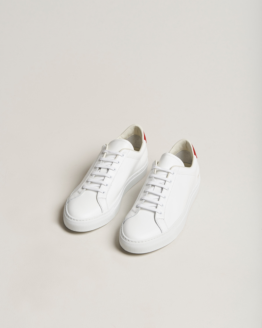Herre |  | Common Projects | Retro Low Suede Sneaker White/Red