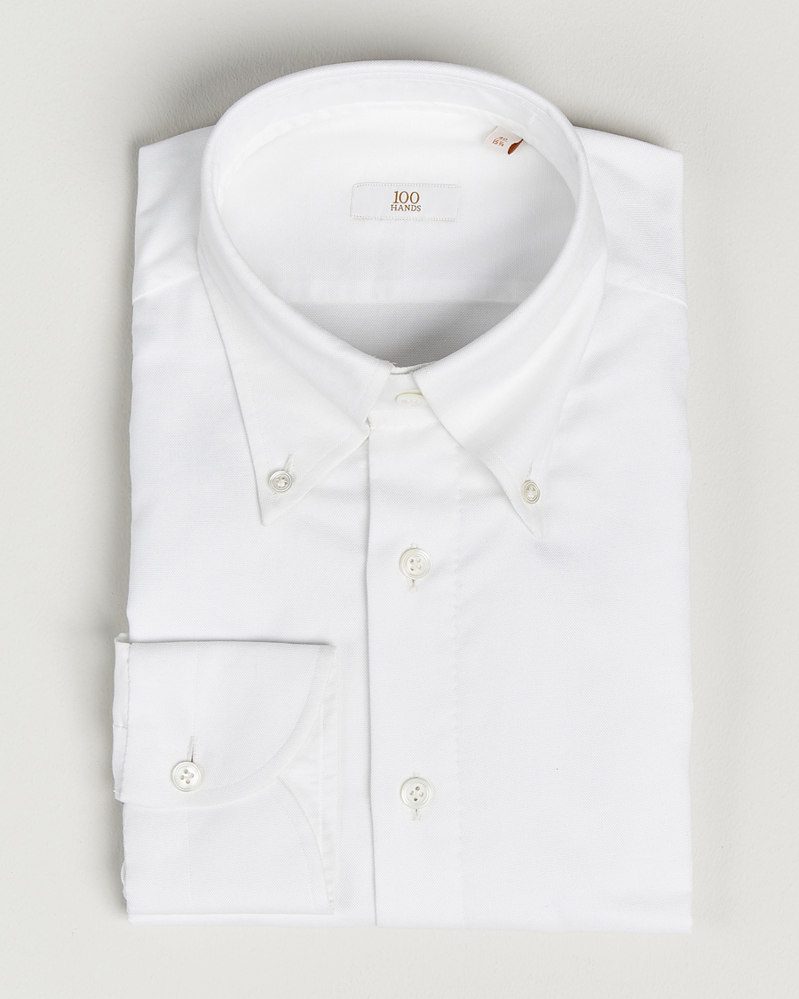 Herre | Skjorter | 100Hands | Gold Line Natural Stretch Oxford Shirt White