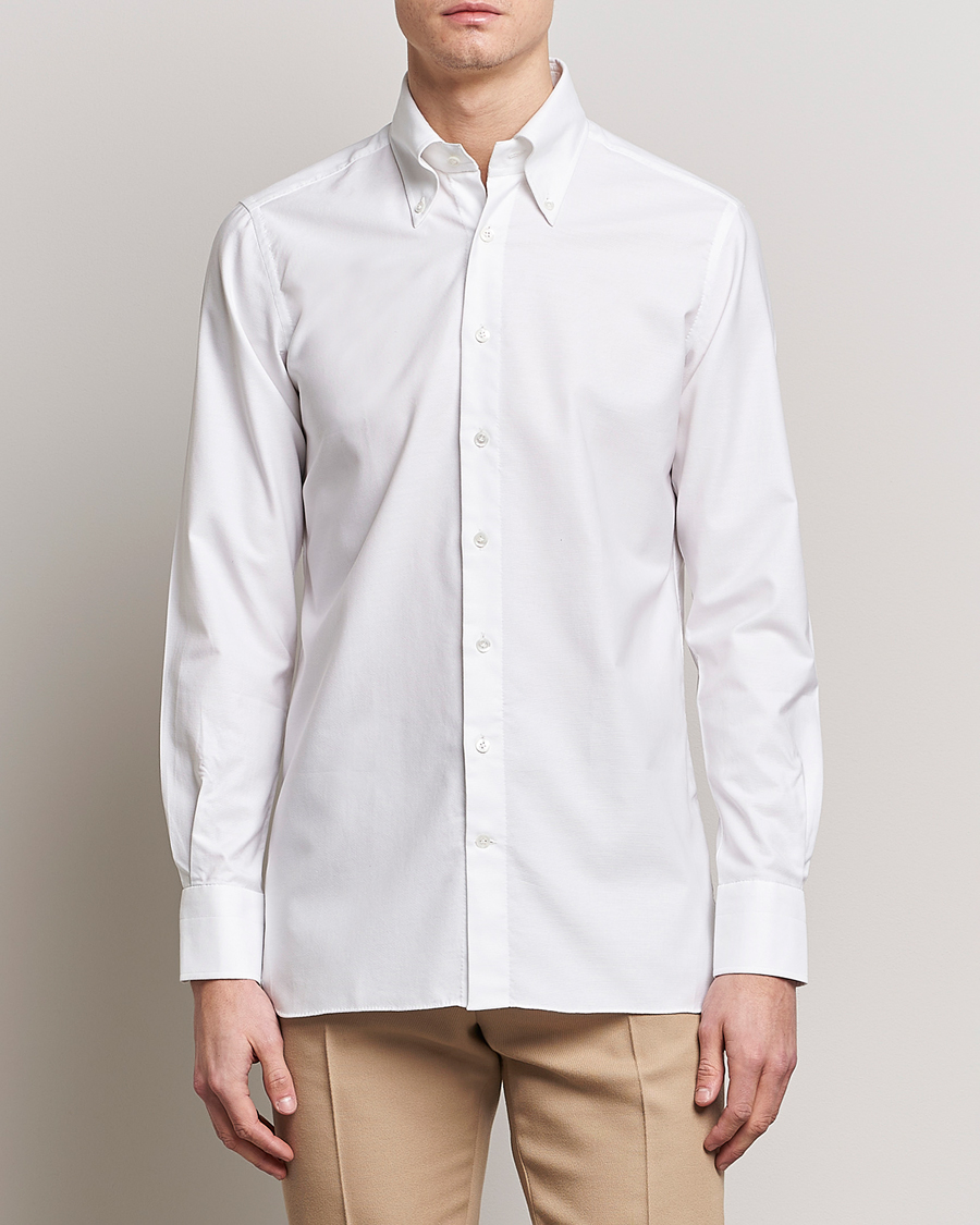 Herre | Luxury Brands | 100Hands | Gold Line Natural Stretch Oxford Shirt White