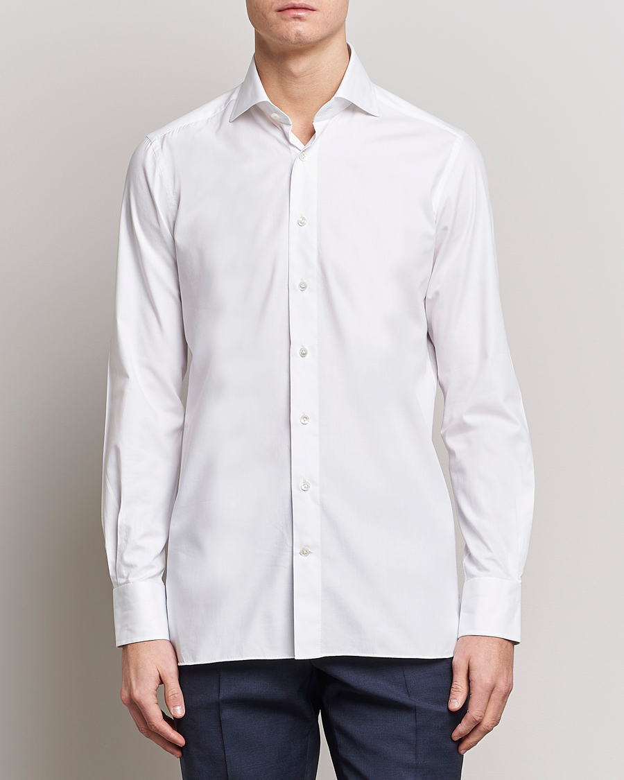 Herre |  | 100Hands | Gold Line Cotton Twill Cut Away Shirt White