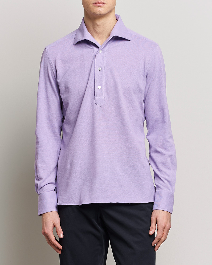 Herre | Skjorter | 100Hands | Signature One Piece Jersey Polo Light Purple