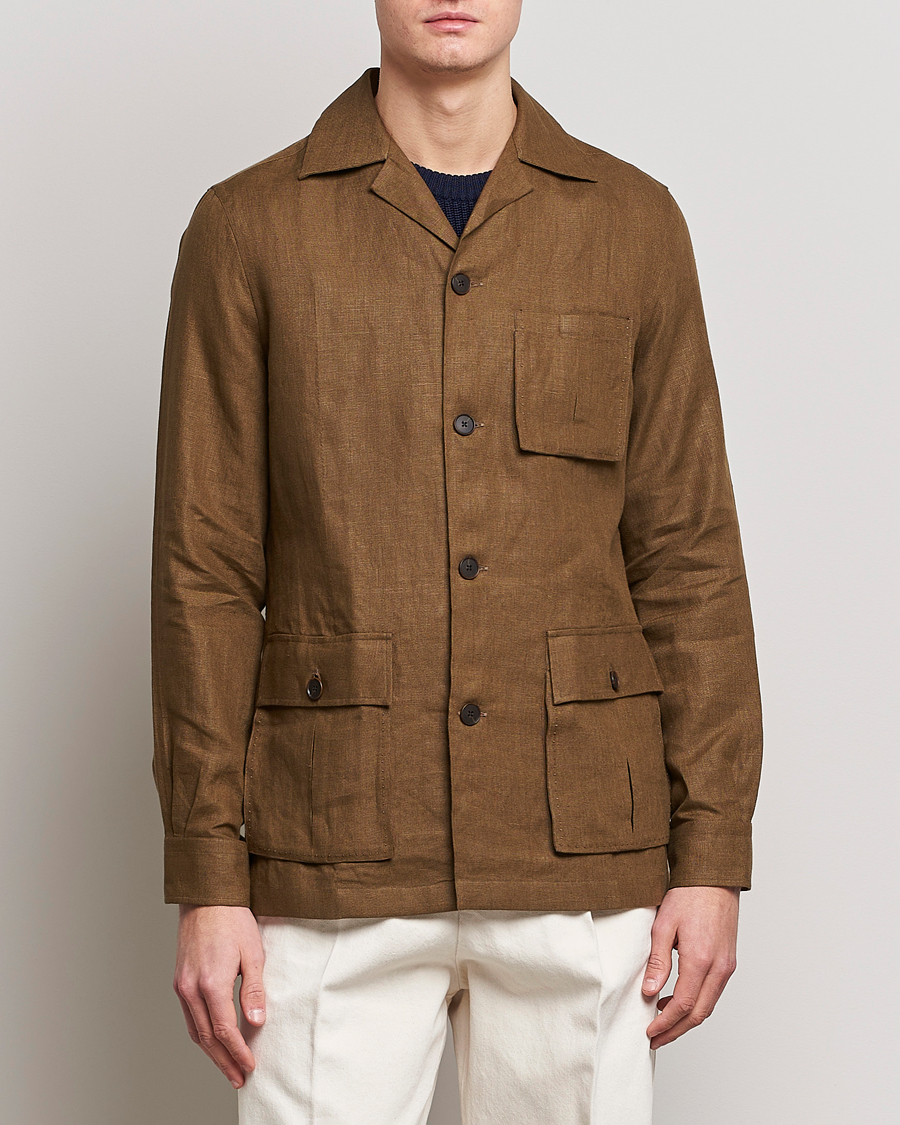 Herre | Dressede jakker | 100Hands | Linen Travellers Jacket Green