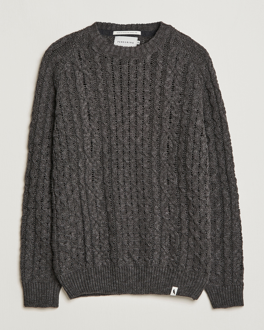 Herre | Gensere | Peregrine | Linen Arran Jumper Grey