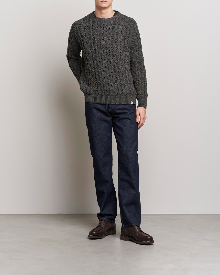 Herre | Gensere | Peregrine | Linen Arran Jumper Grey