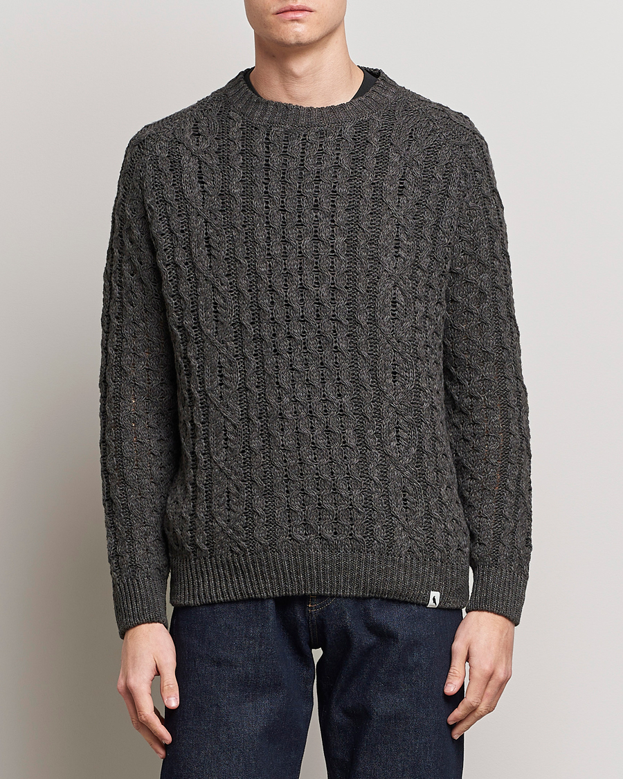 Herre | Gensere | Peregrine | Linen Arran Jumper Grey