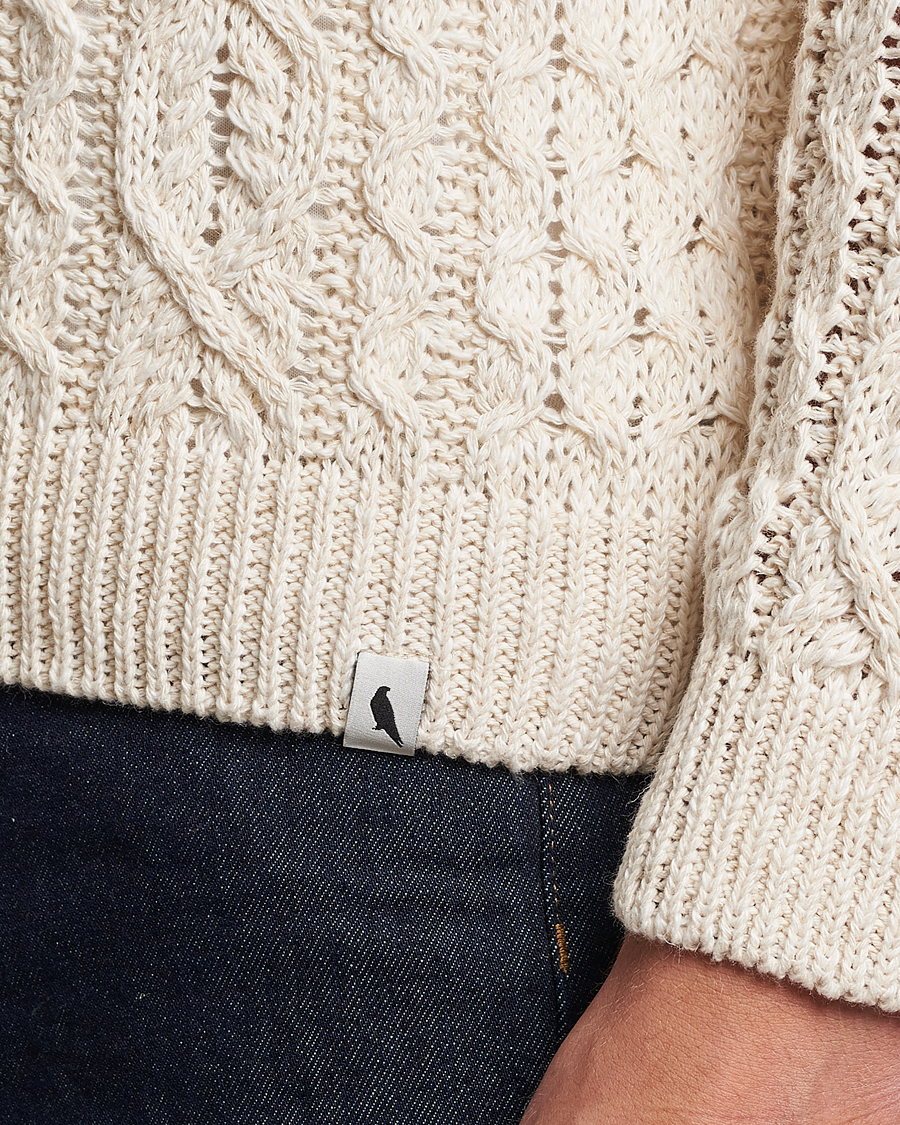Herre | Gensere | Peregrine | Linen Arran Jumper Cream