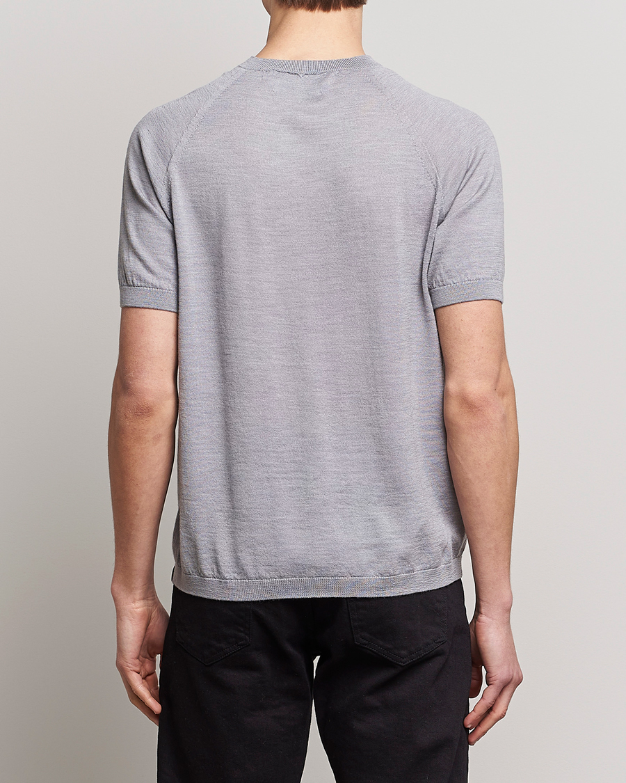 Herre | T-Shirts | Peregrine | Knitted Wool T-Shirt Light Grey