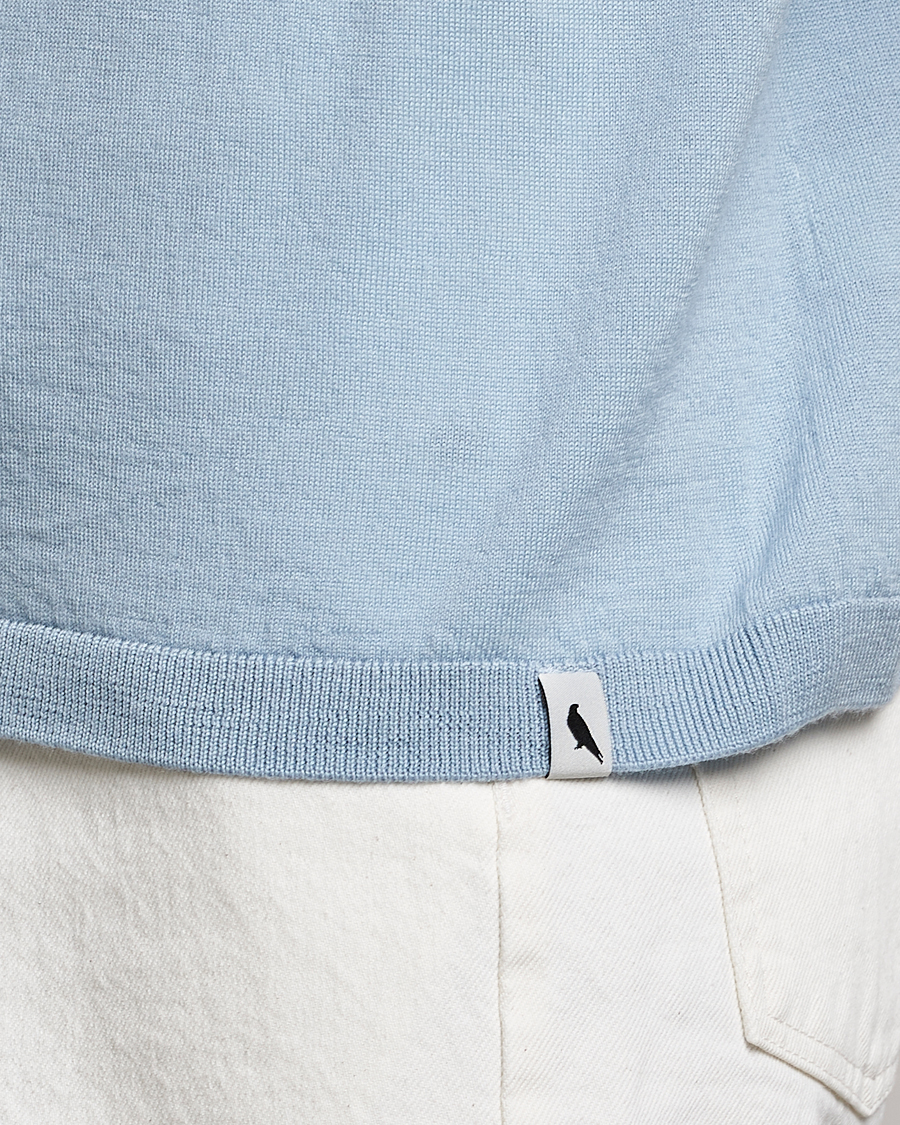 Herre | T-Shirts | Peregrine | Knitted Wool T-Shirt Ocean