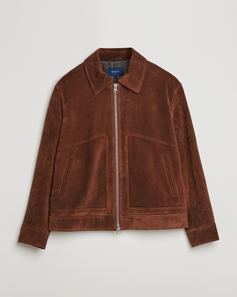 Herre | Jakker | GANT | Suede Jacket Mahogany Brown