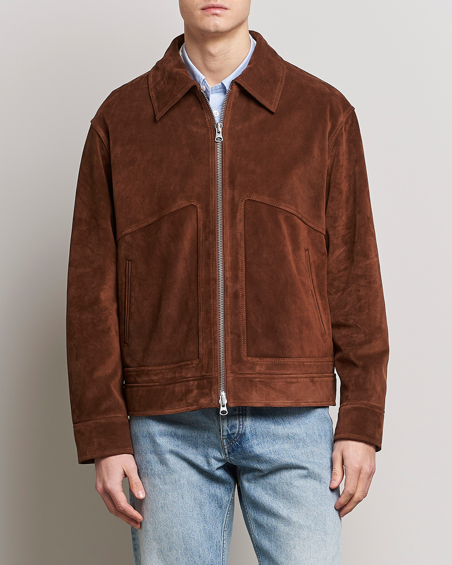 Herre | Jakker | GANT | Suede Jacket Mahogany Brown