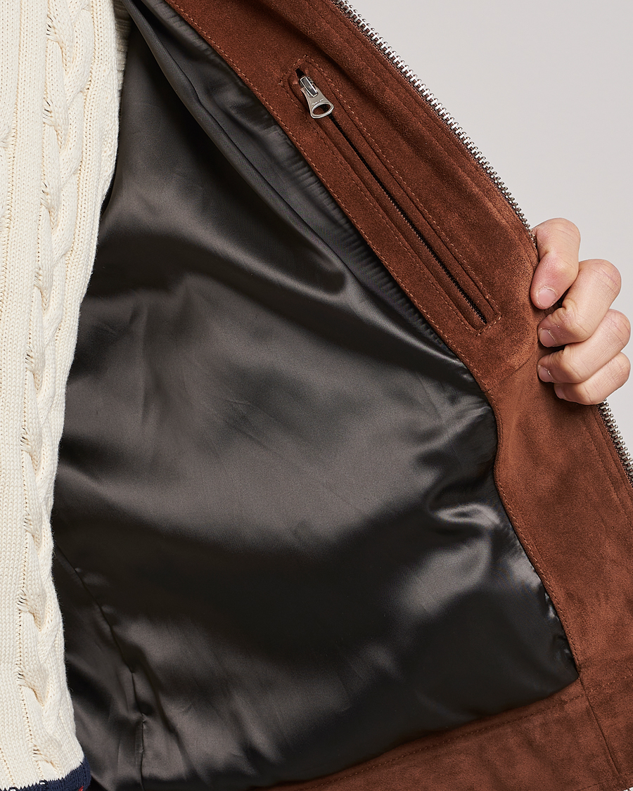 Herre | Jakker | GANT | Suede Jacket Mahogany Brown