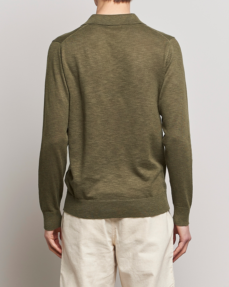 Herre | Gensere | GANT | Cotton/Linen Knitted Polo Racing Green