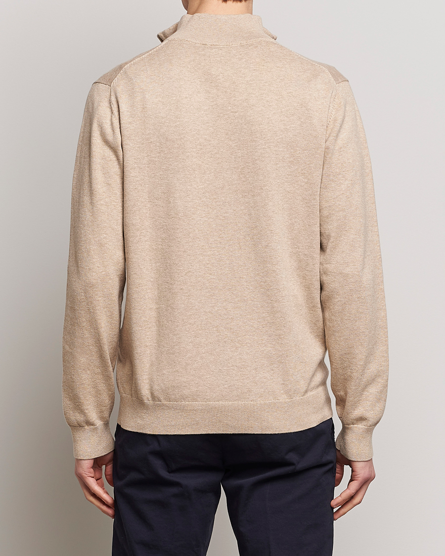 Herre | Gensere | GANT | Classic Cotton Half-Zip Sweater Sand Melange