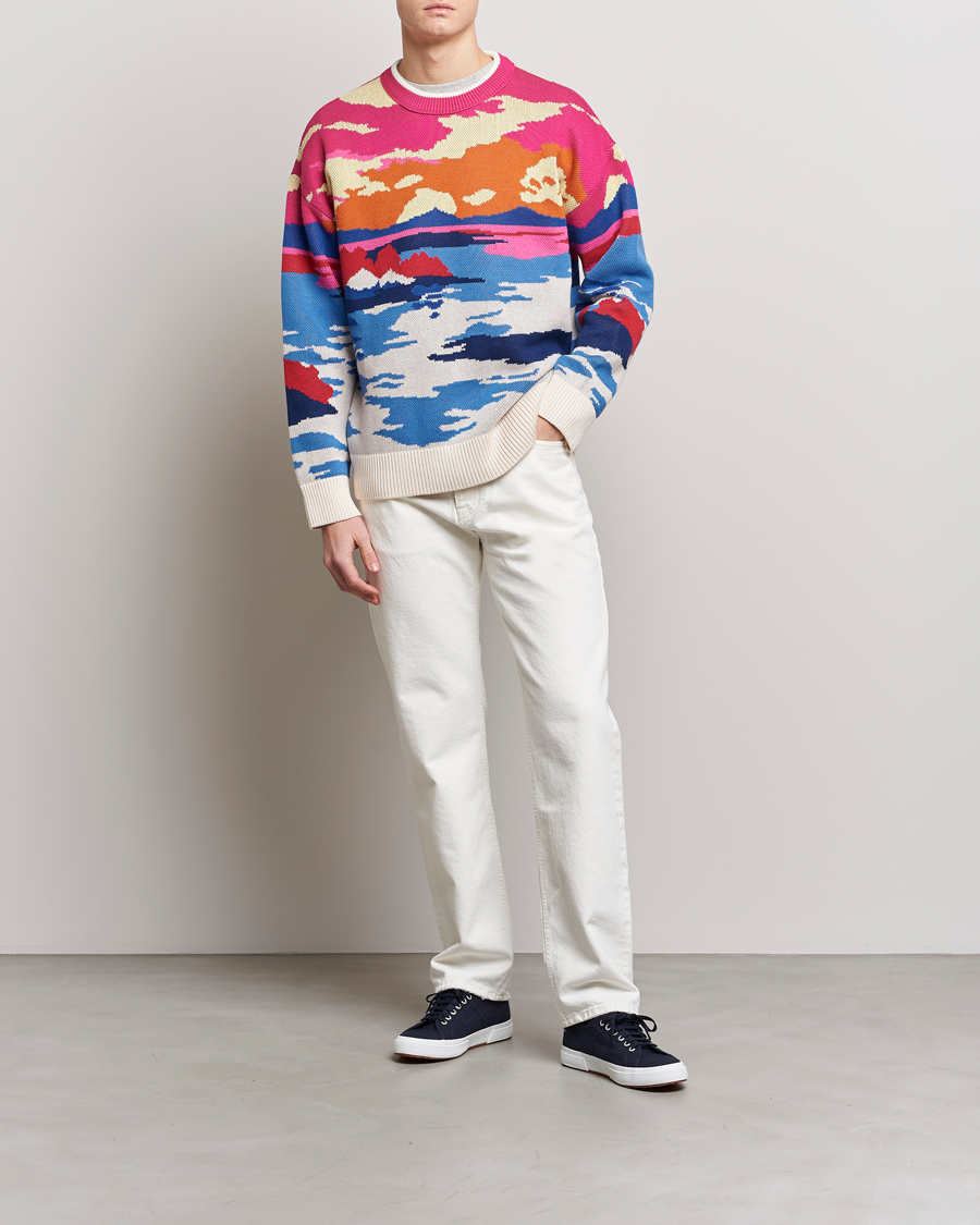 Herre | Gensere | GANT | Landscape Printed Knitted Crew Neck Multi