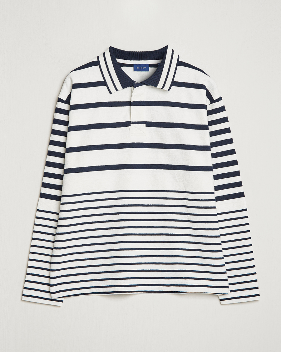 Herre | Gensere | GANT | Heavy Knitted Striped Rugger Eggshell