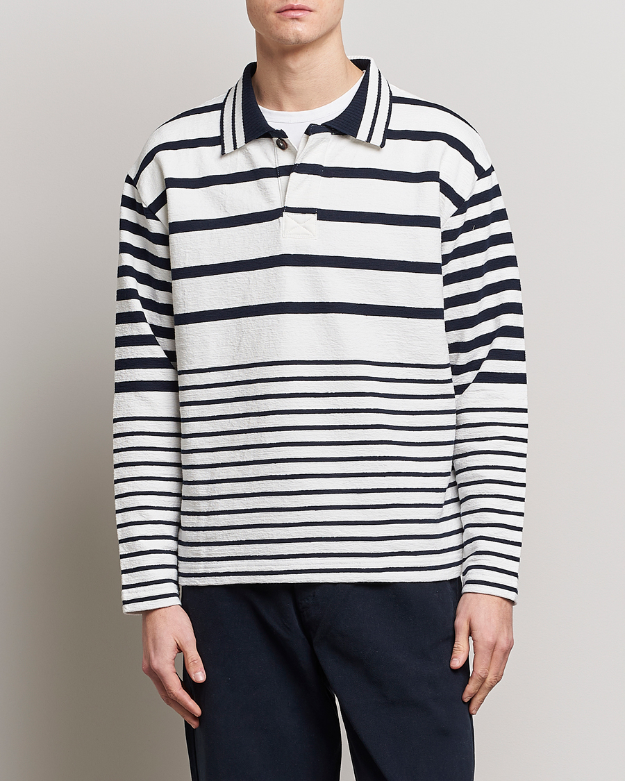 Herre | | GANT | Heavy Knitted Striped Rugger Eggshell
