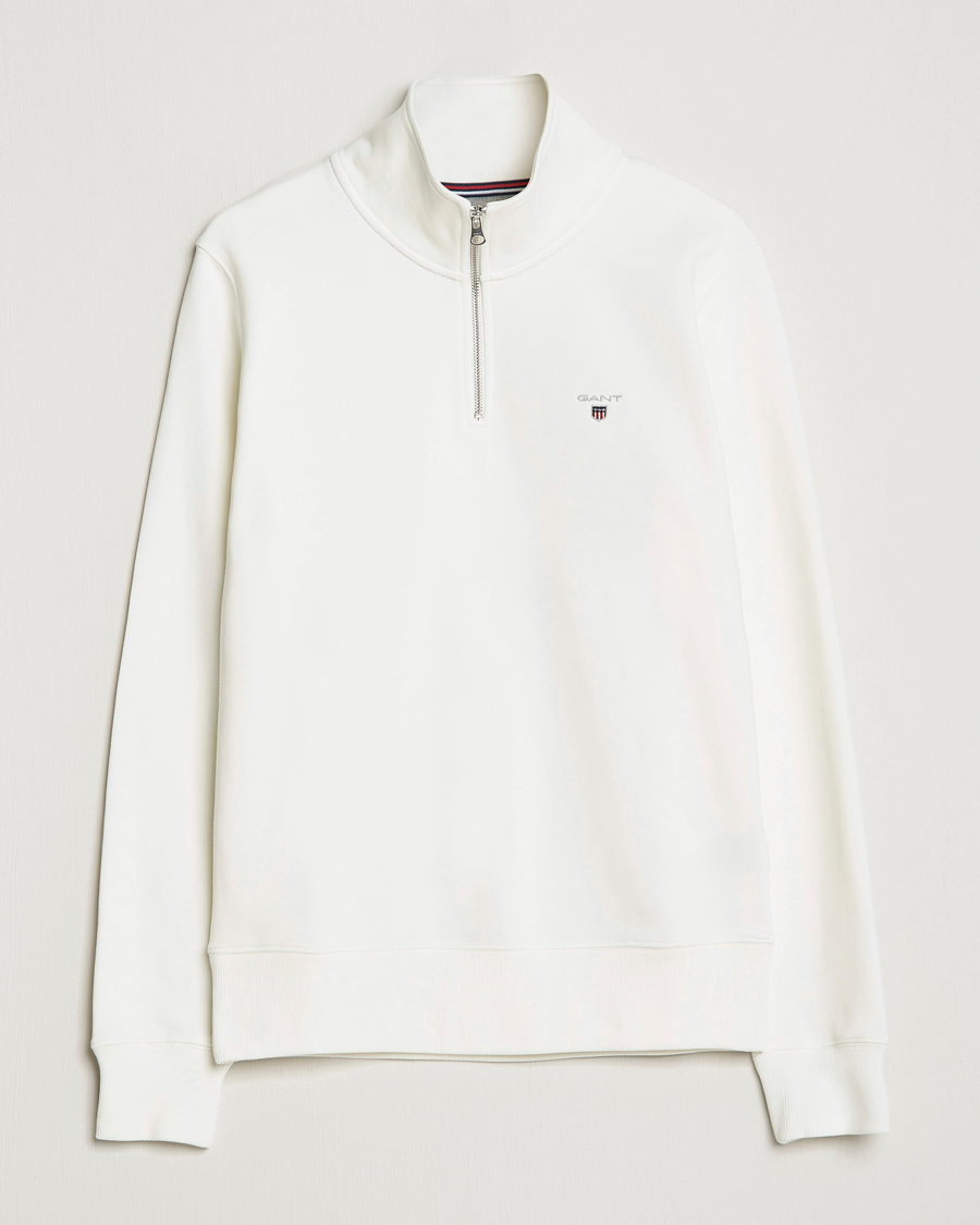 Herre | Gensere | GANT | Original Shield Logo Half-Zip Eggshell