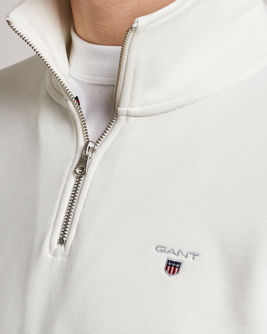 Herre | Gensere | GANT | Original Shield Logo Half-Zip Eggshell