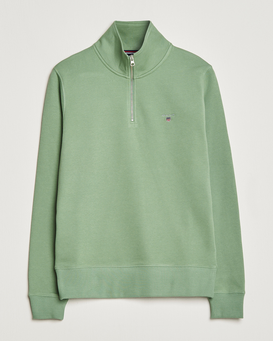 Herre | Gensere | GANT | Original Shield Logo Half-Zip Kalamata Green