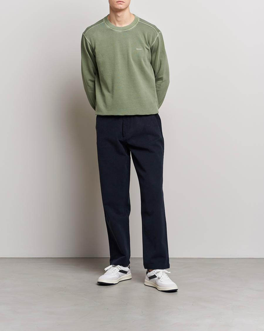 Herre | Gensere | GANT | Sunbleached Crew Neck Sweatshirt Calamata Green