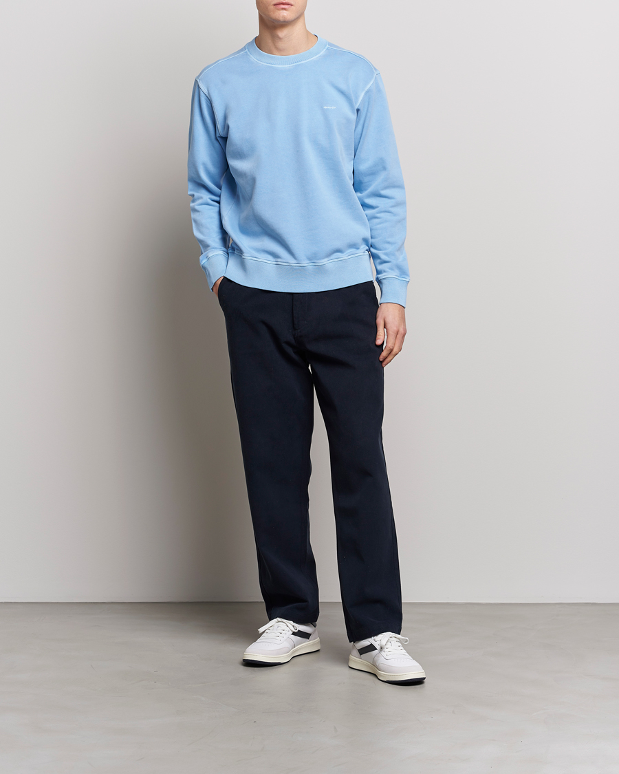 Herre | Gensere | GANT | Sunbleached Crew Neck Sweatshirt Gentle Blue