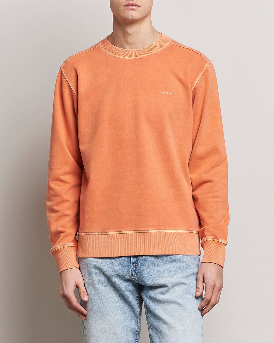 Herre | Gensere | GANT | Sunbleached Crew Neck Sweatshirt Orange