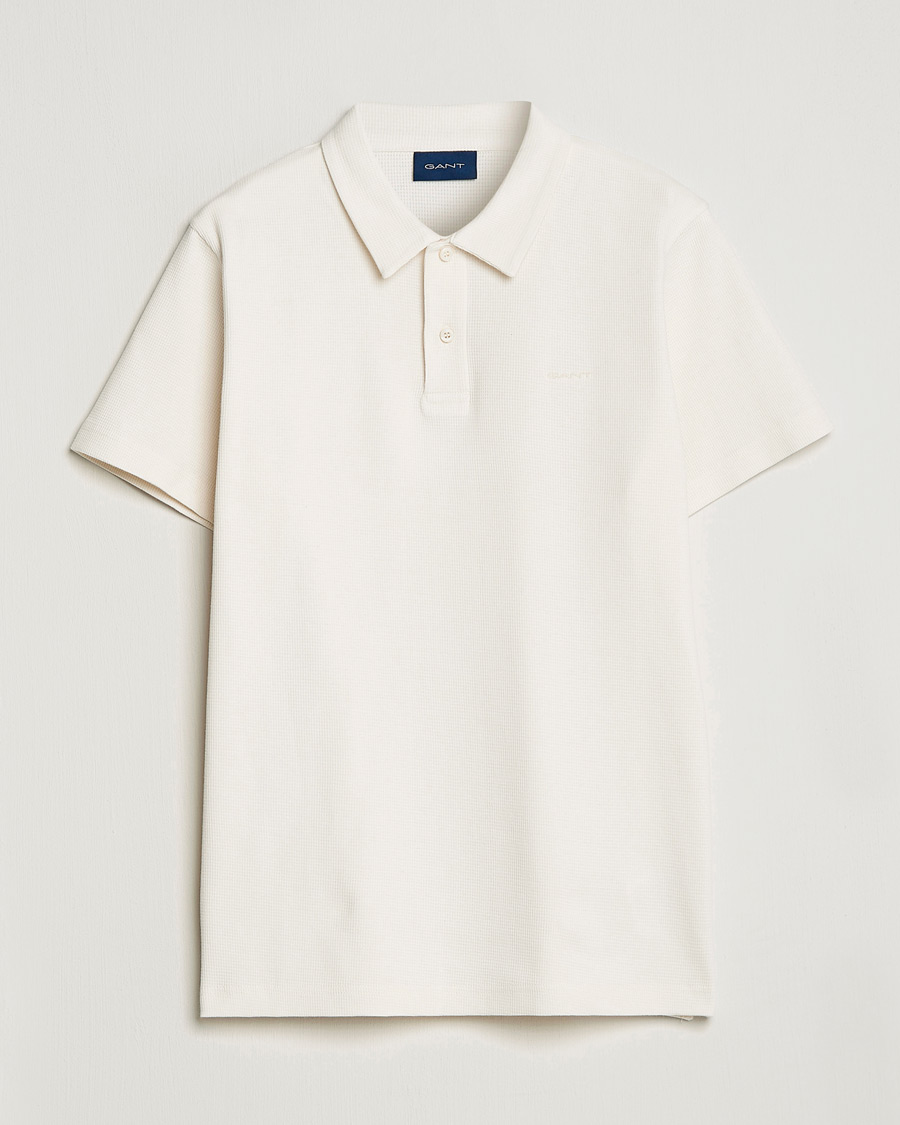 Herre | Pikéer | GANT | Waffle Textured Polo Cream