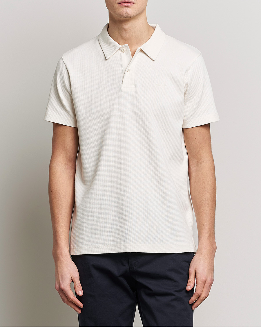 Herre | Klær | GANT | Waffle Textured Polo Cream