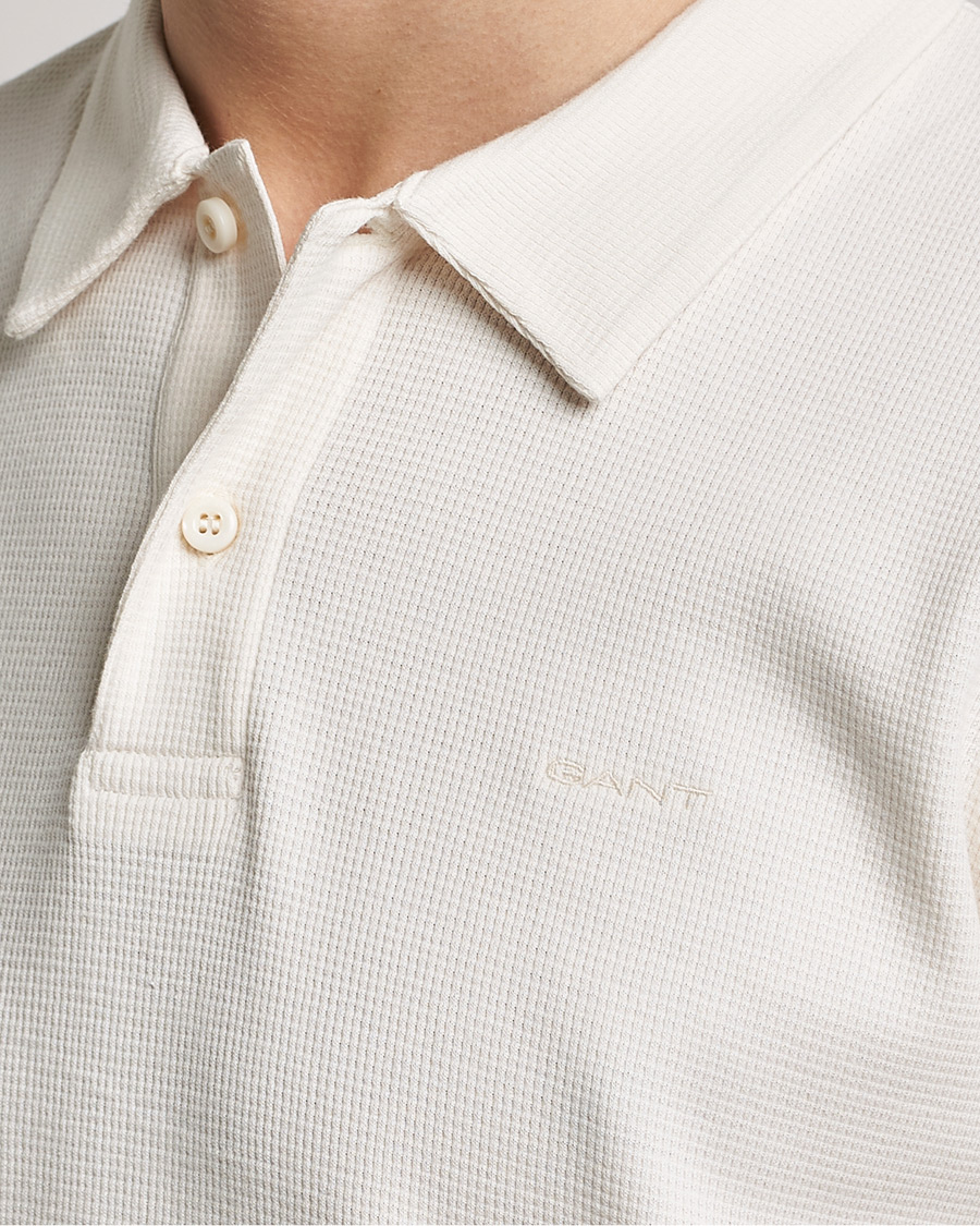 Herre | Pikéer | GANT | Waffle Textured Polo Cream