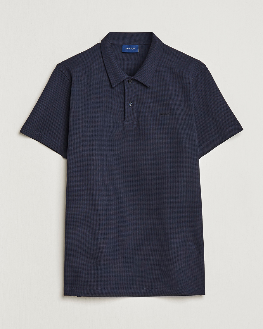 Herre | Pikéer | GANT | Waffle Textured Polo Evening Blue