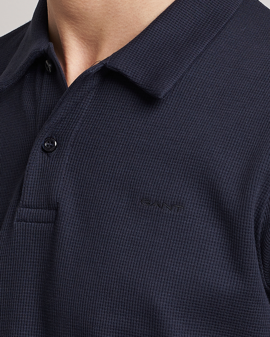 Herre | Pikéer | GANT | Waffle Textured Polo Evening Blue