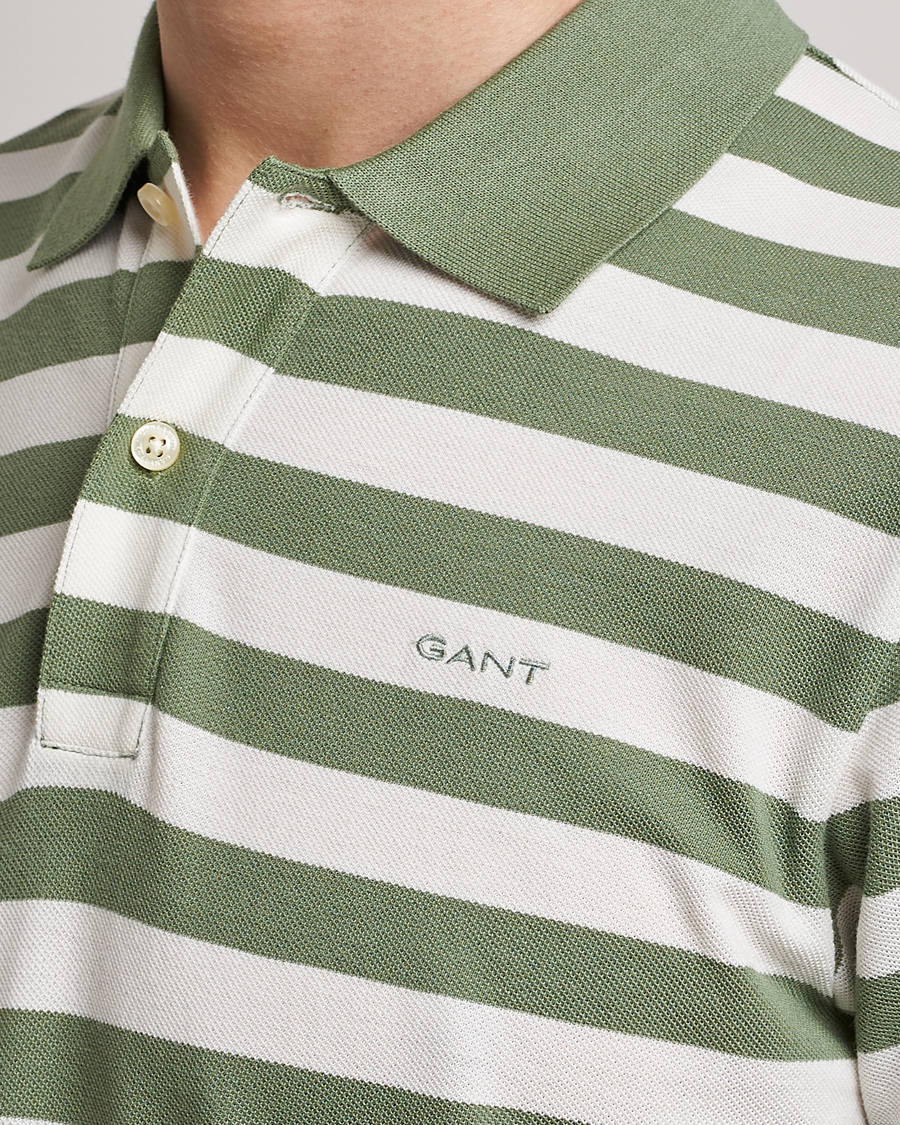 Herre | Pikéer | GANT | Striped Polo Calamata Green