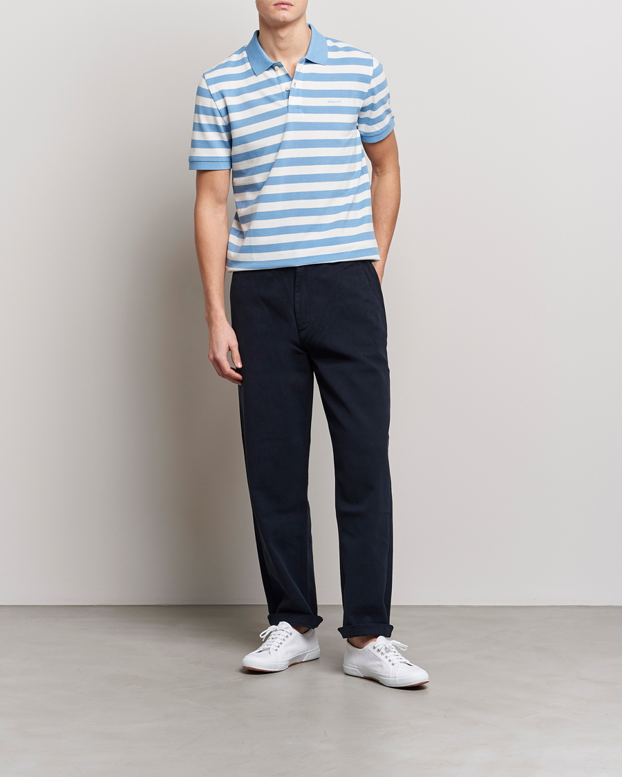 Herre | Pikéer | GANT | Striped Polo Gentle Blue