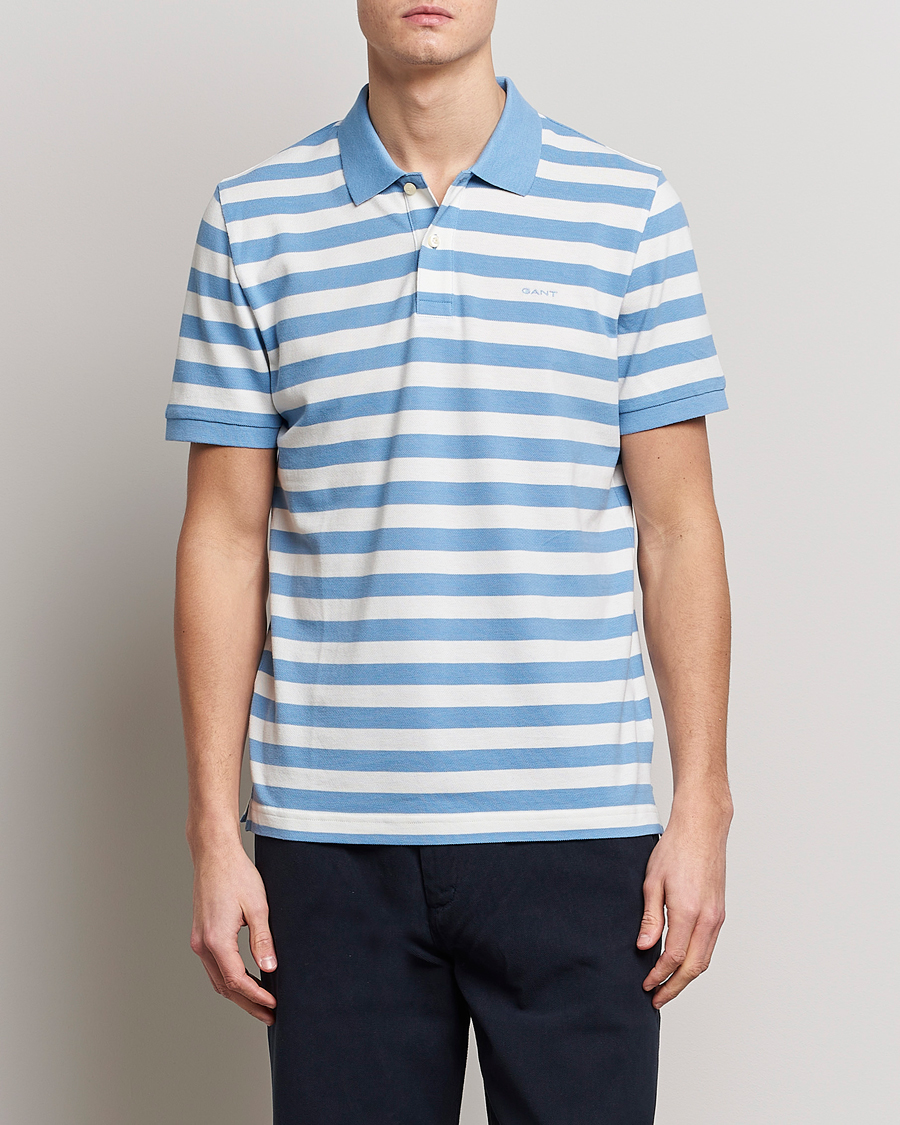 Herre | Pikéer | GANT | Striped Polo Gentle Blue