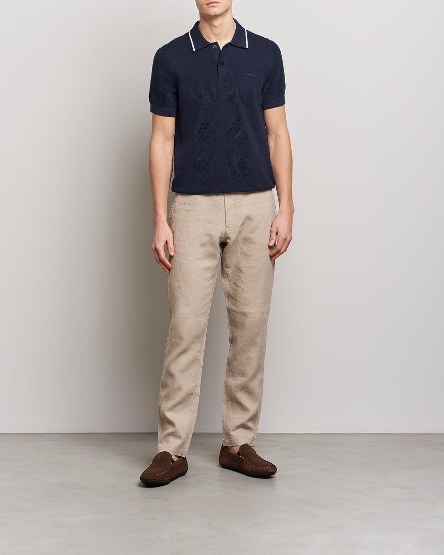 Herre | Pikéer | GANT | Cotton Knitted Polo Evening Blue