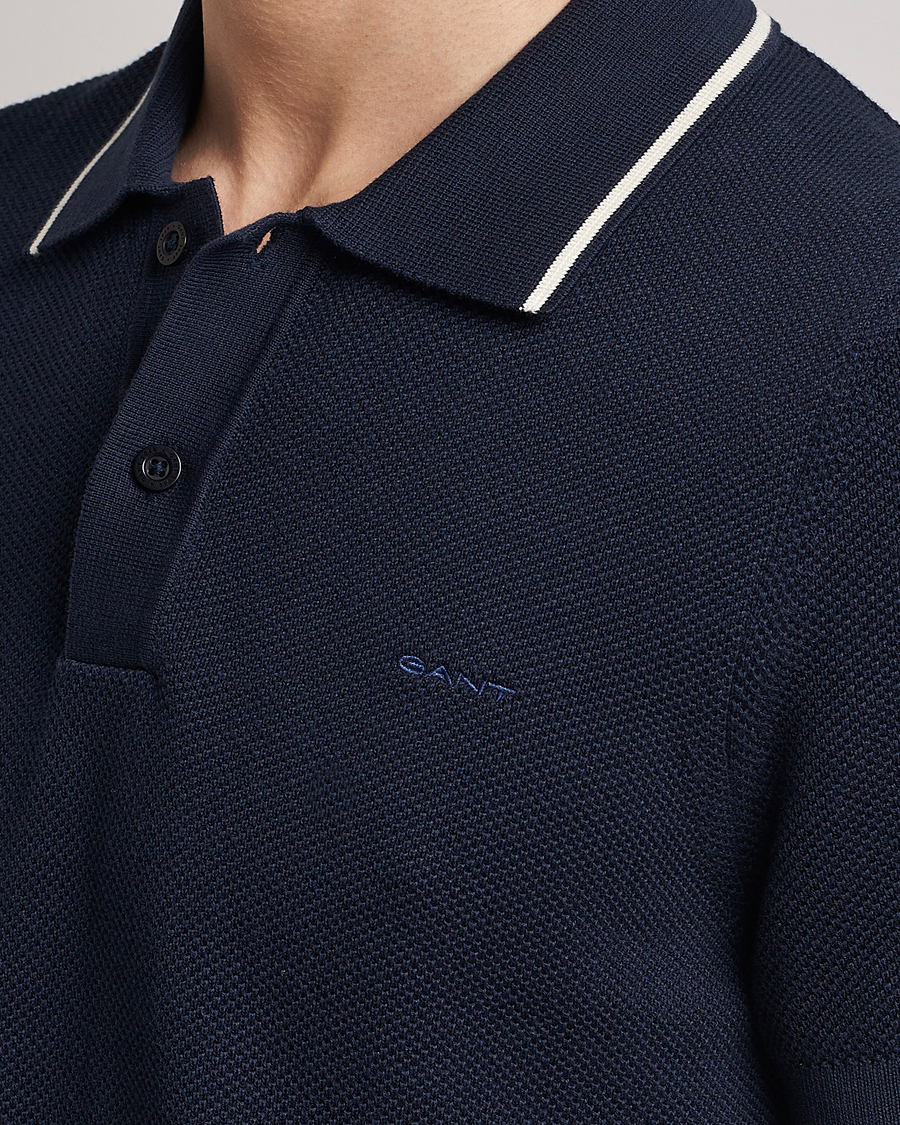 Herre | Pikéer | GANT | Cotton Knitted Polo Evening Blue